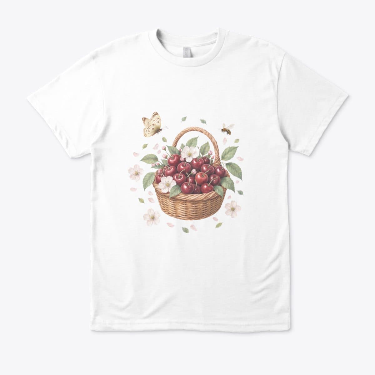 Vintage Cherry Basket – T-shirt en Coton Premium