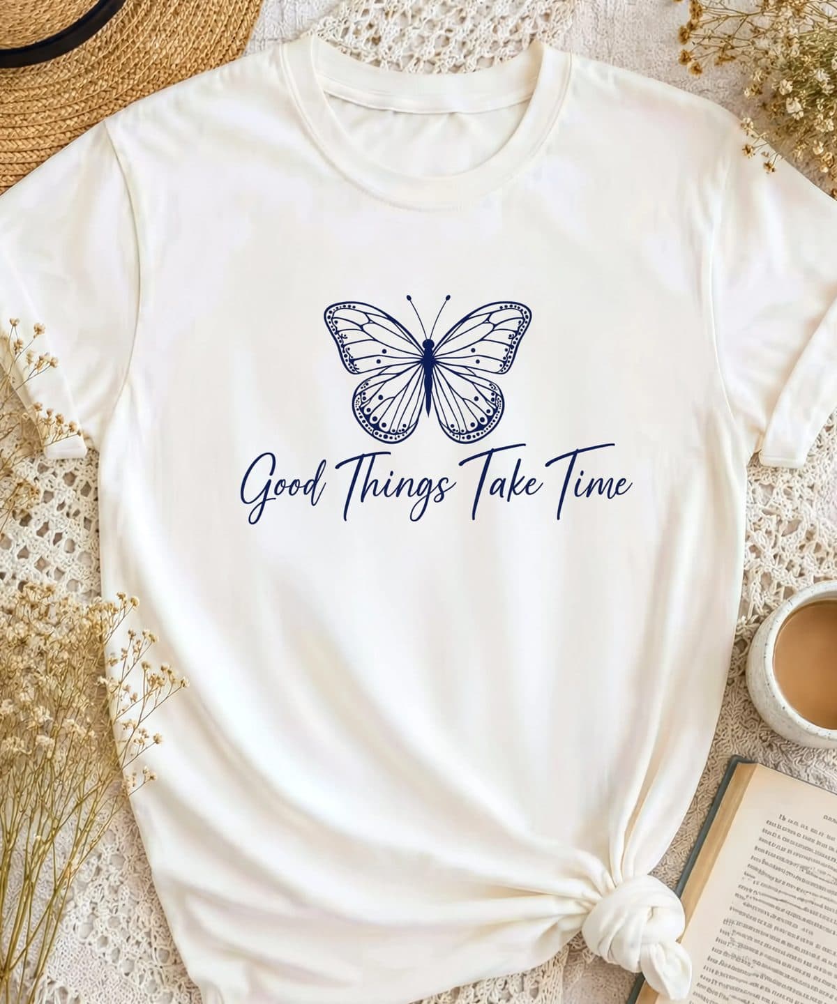 تيشيرت الفراشة Good Things Take Time