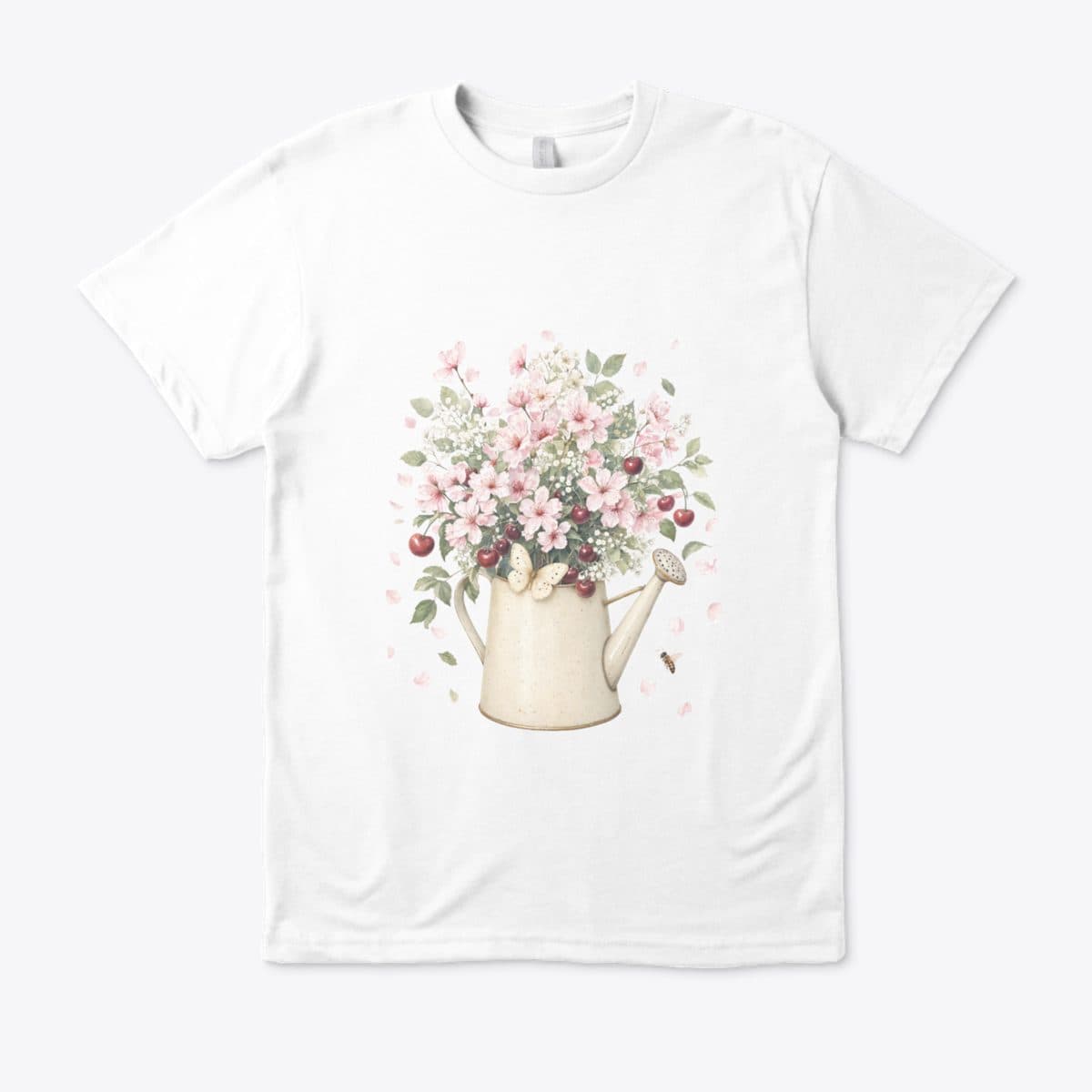 Vintage Cherry Watering Can – تيشيرت من القطن البريميوم