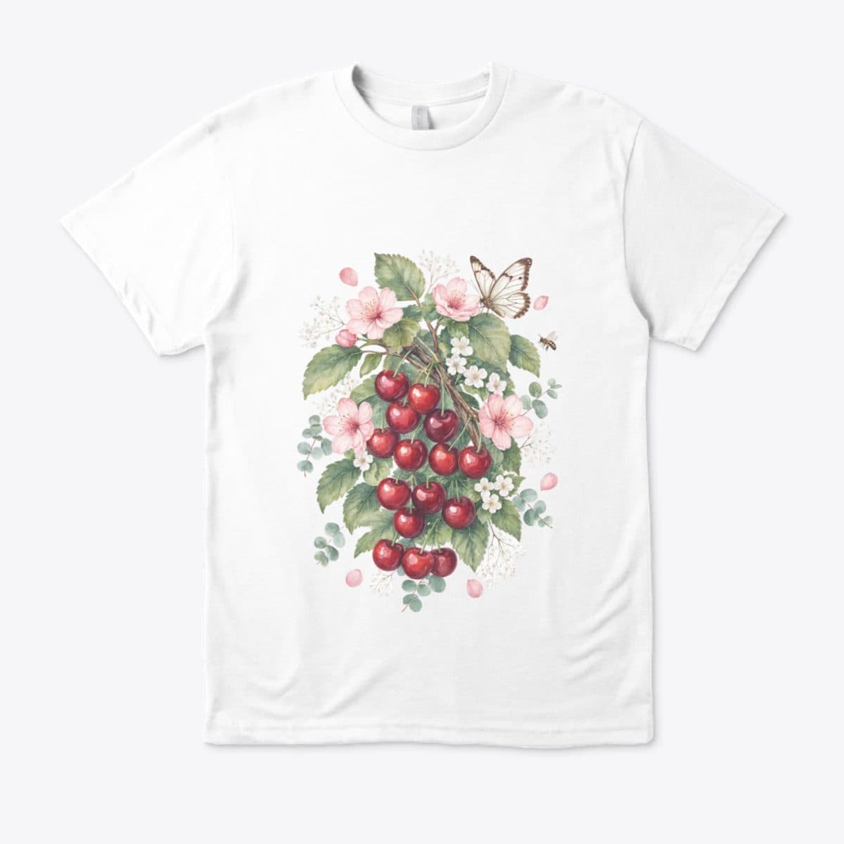 Vintage Cherry Bouquet – تيشيرت من القطن البريميوم